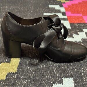 PATRICIA NASH Milena Mary Poppins Inspired Leather Oxford Heel, Black, 9/39